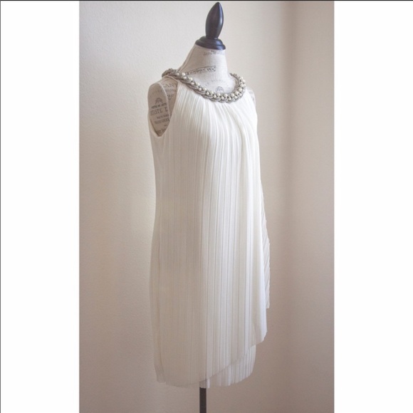 NWOT Donna Ricco Pearl Embellished Shift Dress - Picture 4 of 6